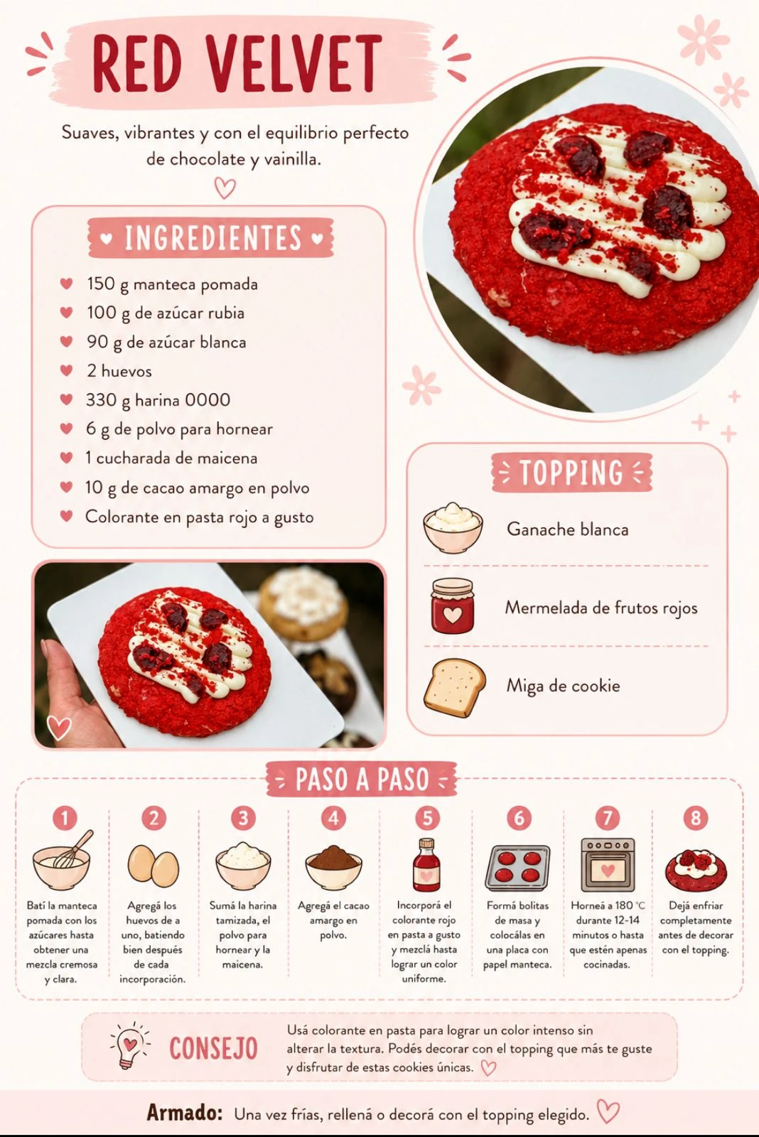 Dulces Deseos Cookie Red Velvet: una explosión de sabor, color y dulzura ❤️🍪