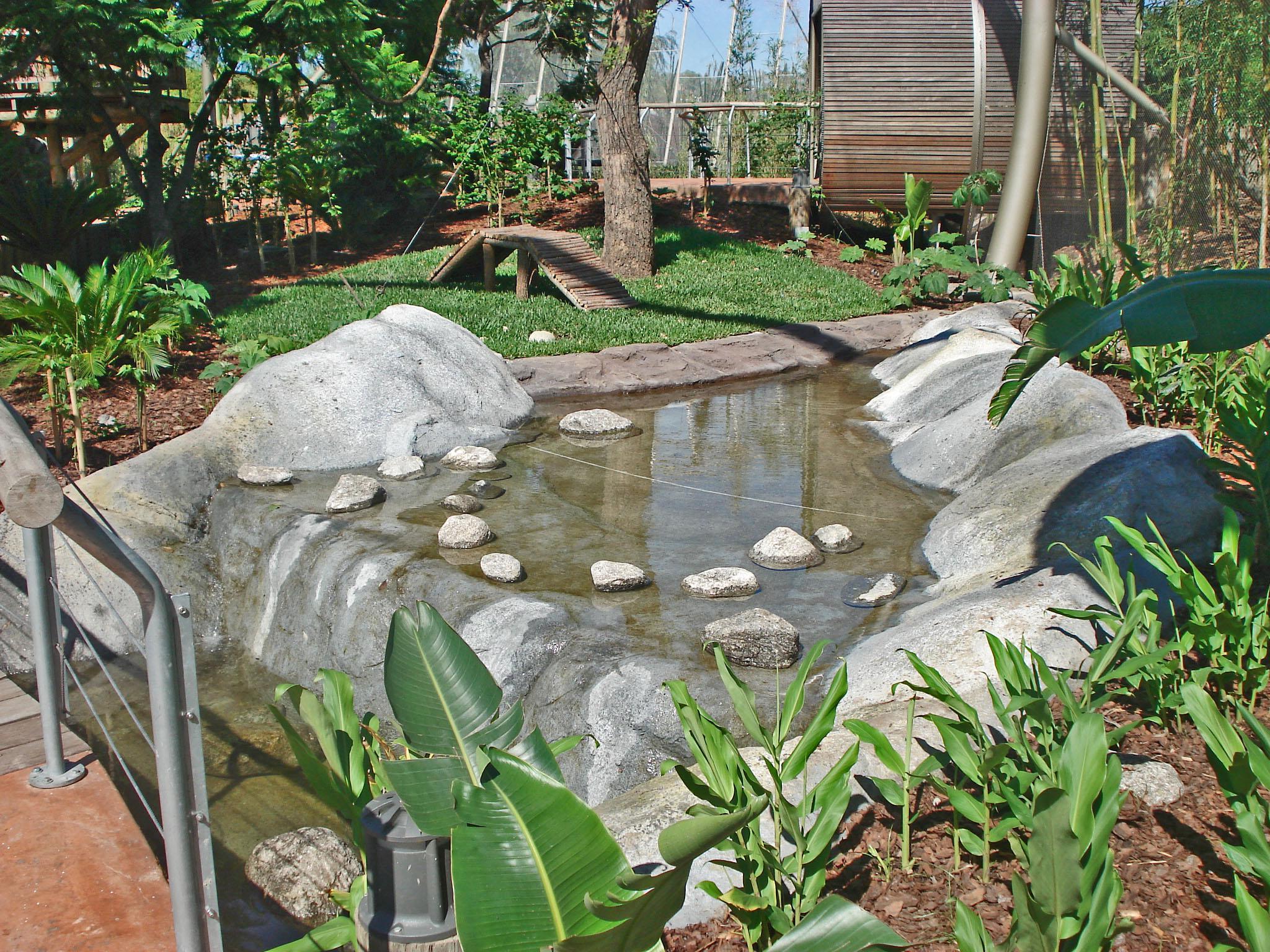 Realización de cascada y rocas.