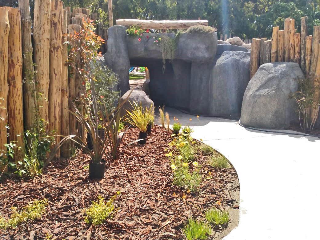Realización de rocas y textura.