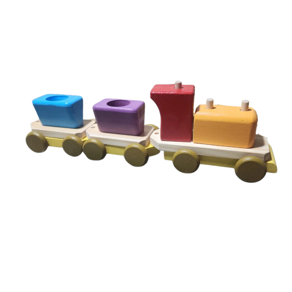 Tren de madera didáctico