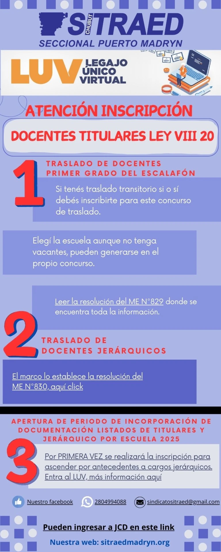 INSCRIPCION DE DOCENTES TITULARES