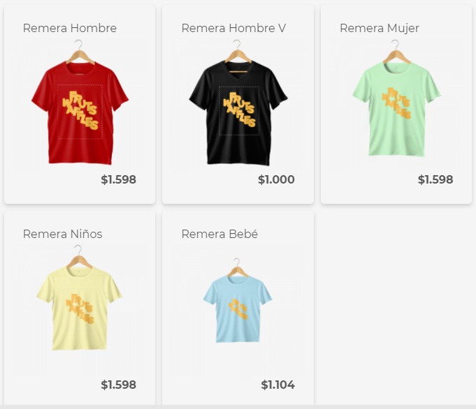 Remeras FrutsWaffles de la tienda Flashcookie para nuestros fans
