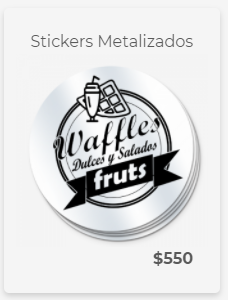 Sticker metalizado de frutswaffles