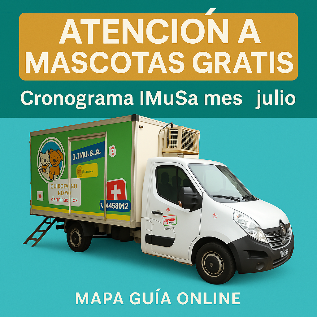 🐶 Cronograma de atención gratuita de IMuSA para mascotas en julio