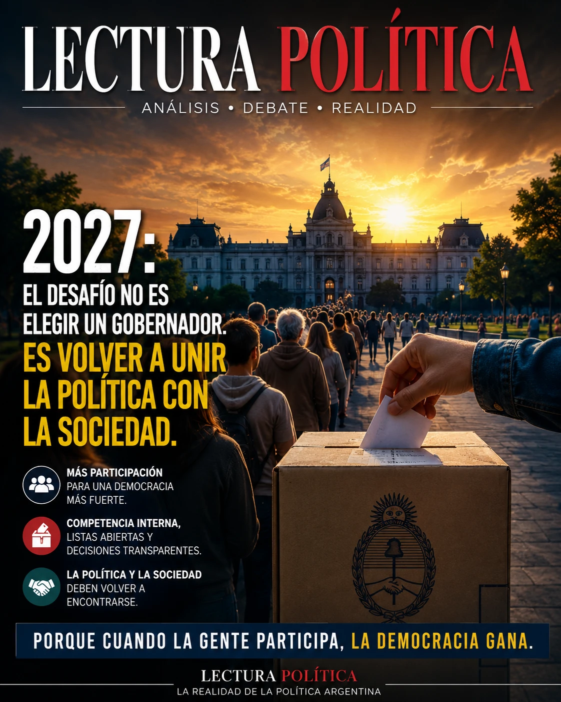 LA POLÍTICA NO PUEDE SEGUIR DIVORCIADA DE LA SOCIEDAD