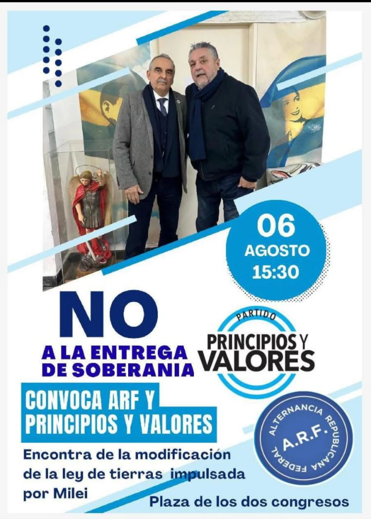 Moreno y Coasini convocan a una movilización en defensa de la soberanía y contra la reforma de la Ley de Tierras