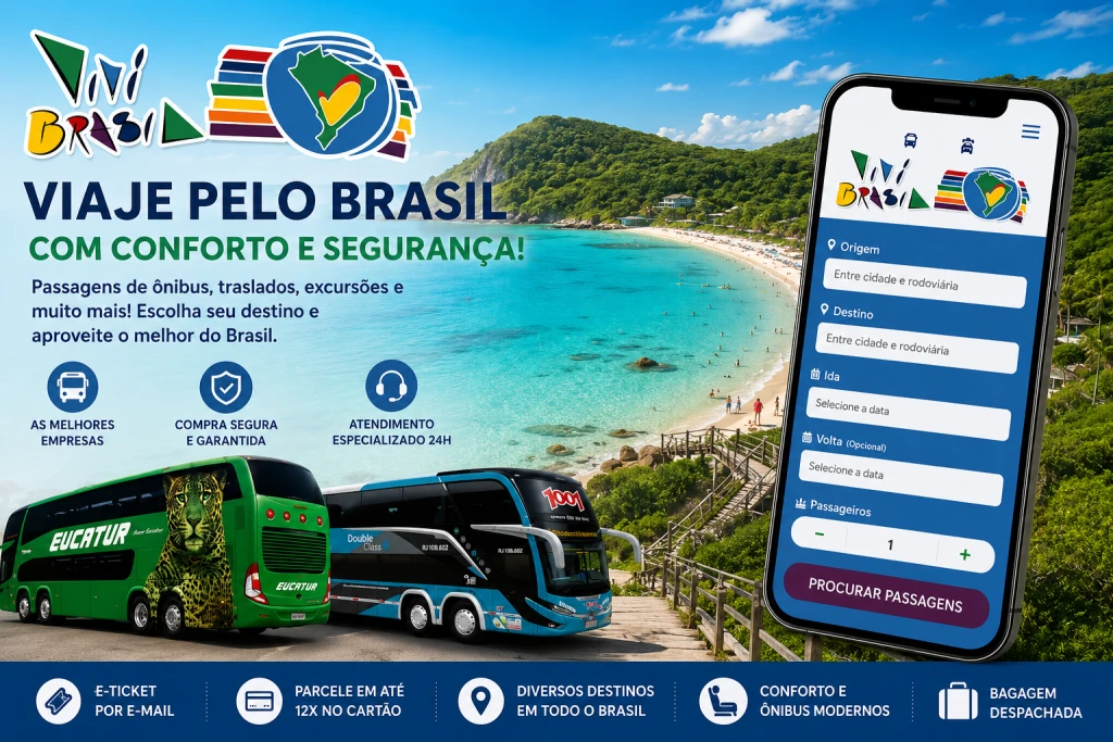 Passagens de ônibus Viví Brasil com ônibus Eucatur e Auto Viação 1001