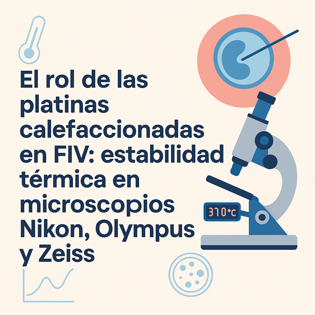 El rol de las platinas calefaccionadas en FIV: estabilidad térmica en microscopios Nikon, Olympus y Zeiss