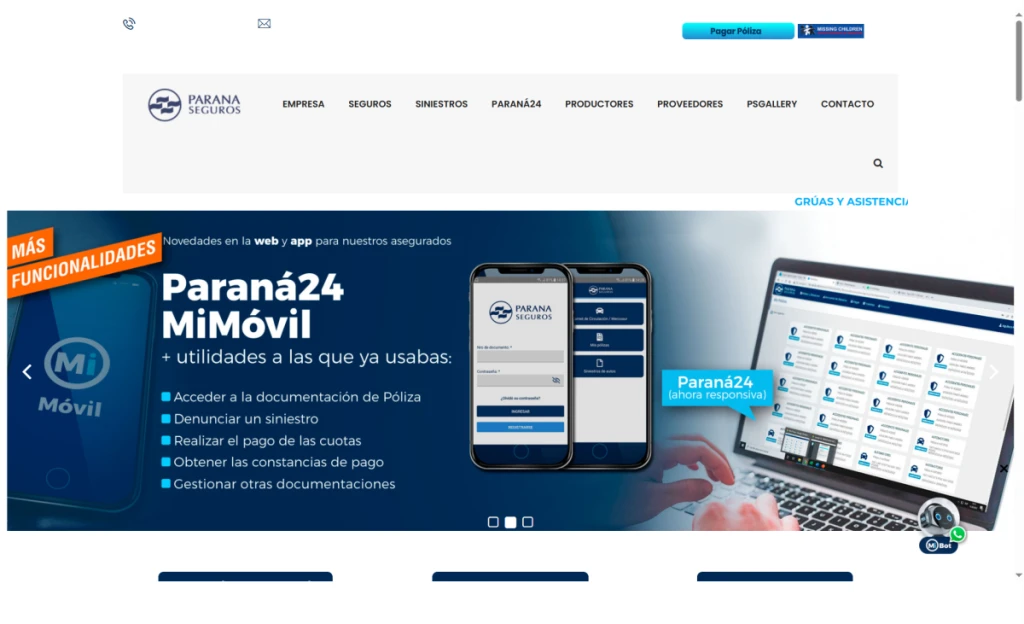 Website de Paraná Seguros