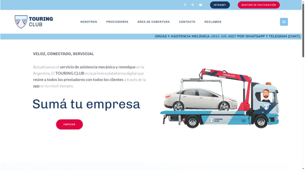 Website para Touring Club