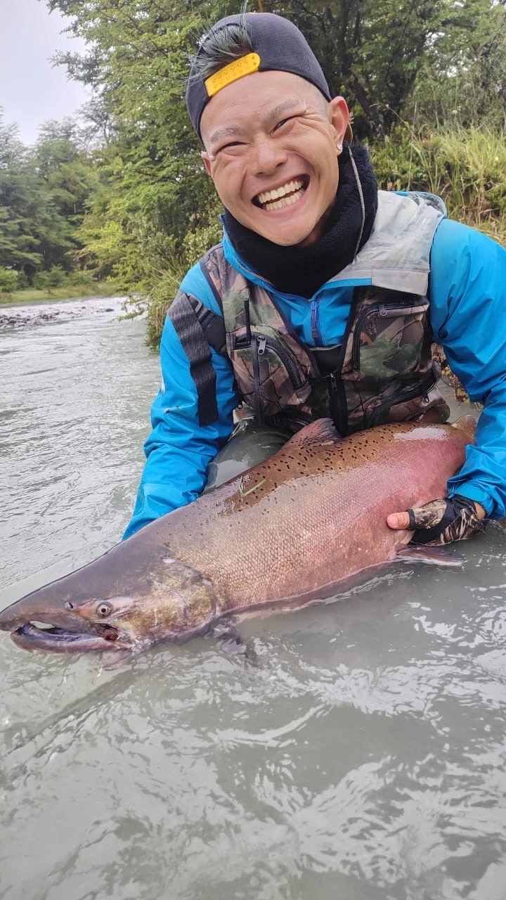 Client enjoying fishing in Patagonia