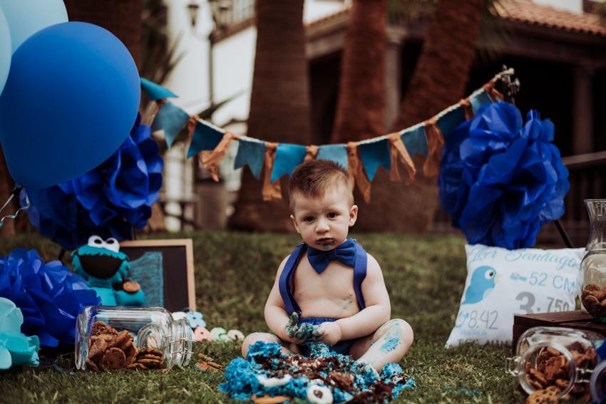 smash cake, pastel come galletas, quinta los monjes, bebe, fotografia de bebes, mac y liz