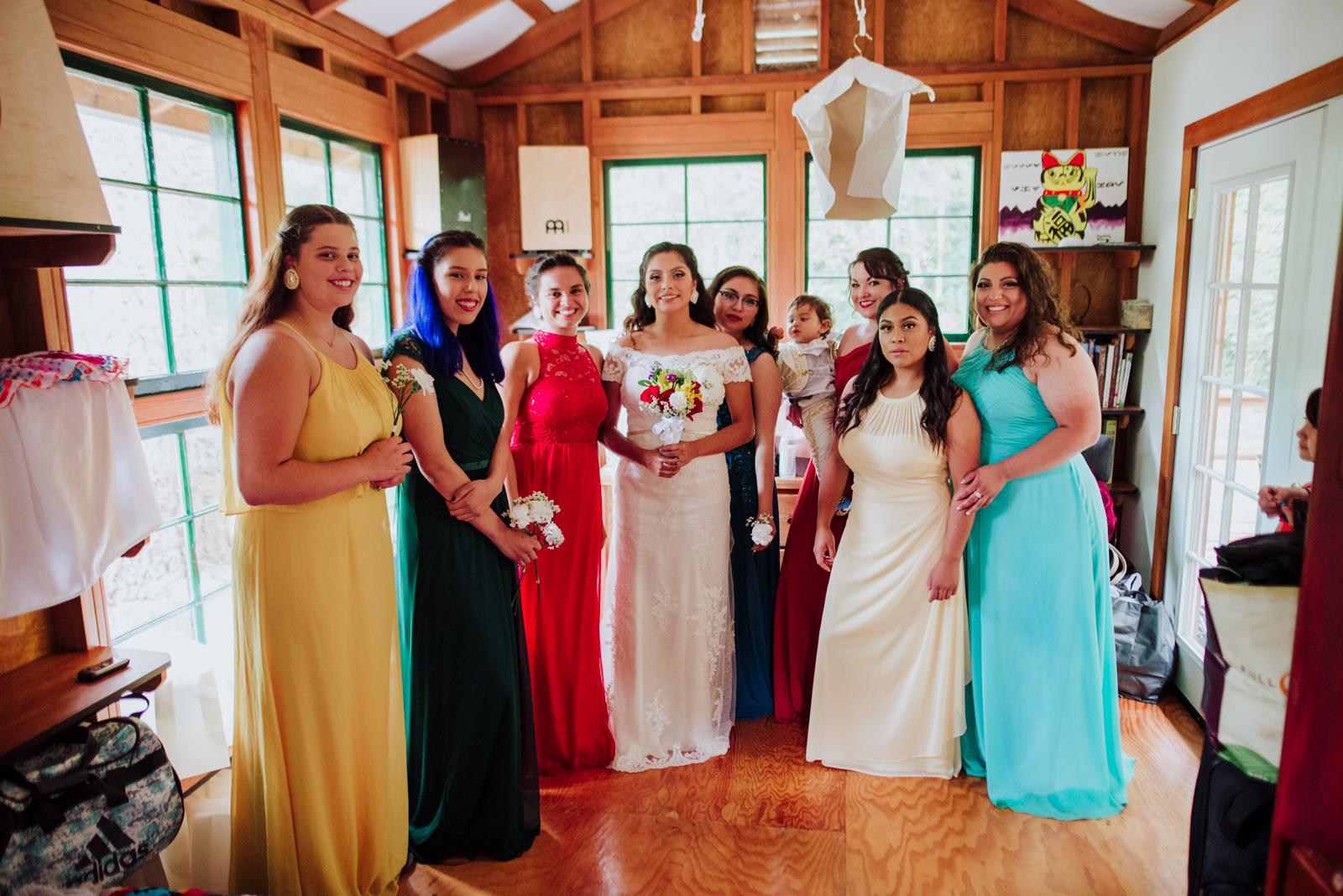 Boda seattle cabaña bosque damas