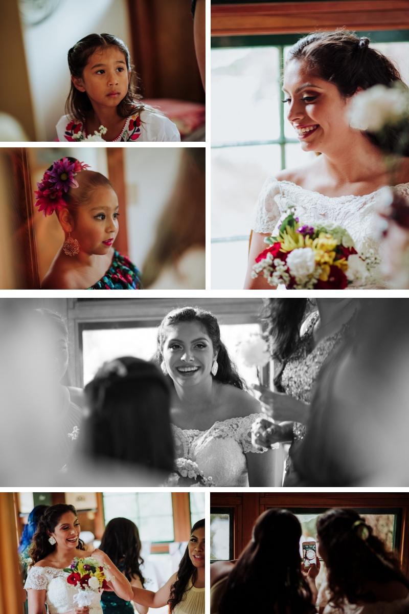 Boda seattle cabaña bosque momentos divertidos damas novia 