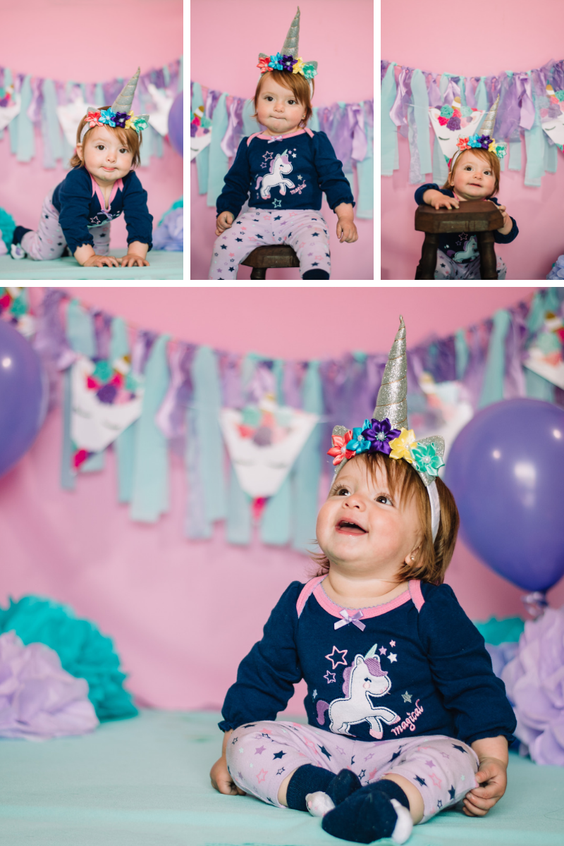 bebe, primer cumpleaños, smash cake unicornio