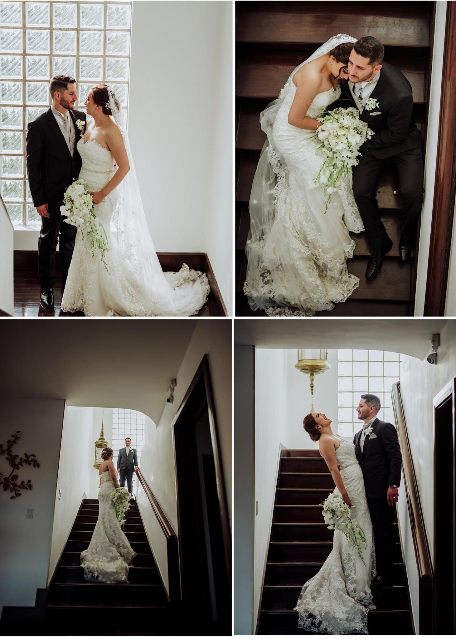 fotos en escaleras, quinta laguette, mac y liz, dia de boda, boda en chihuahua