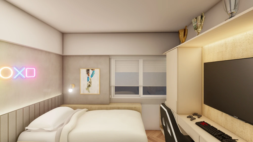 renders de diseño habitación niño 