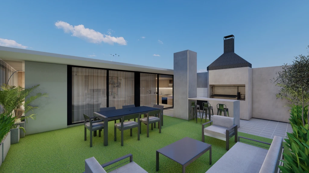renders de diseño exterior balcon 