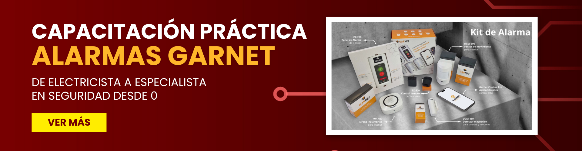 CAPACITACIÓN PRACTICA DESDE 0 ALARMAS GARNET