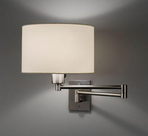 pantalla cilindro en lino blanco para aplique de pared con movimiento,
