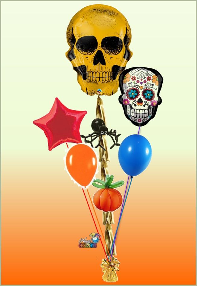 Bouquet Día de Muertos Calavera Dorada