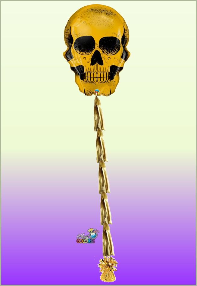 Globo de Calavera Dorada