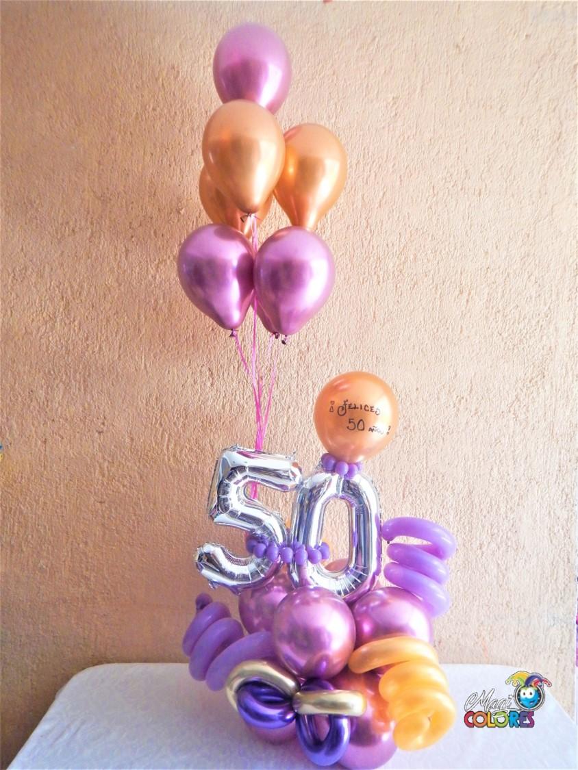 Arreglo con globos chrome