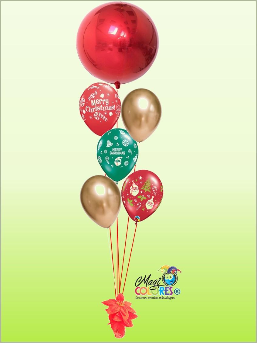 Decoración navideña con globos