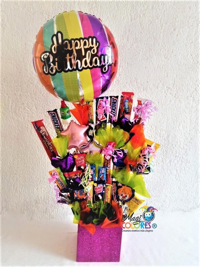 Arreglo de cumpleaños con chocolates