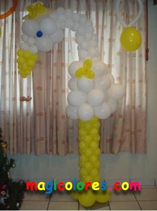 Cigueña con globos para baby shower
