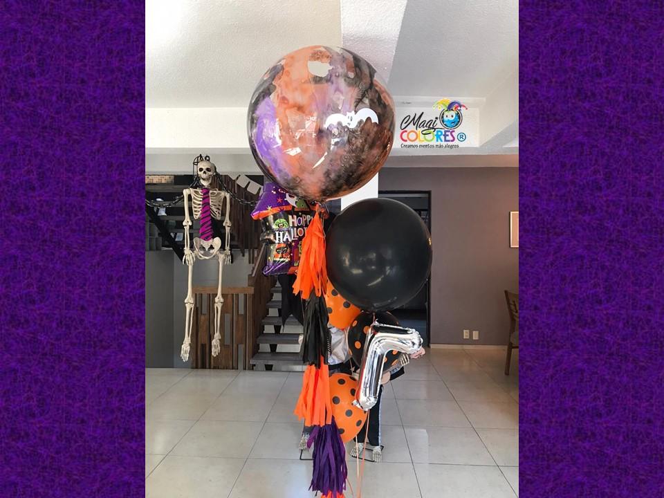 Globo burbuja con pintura Halloween