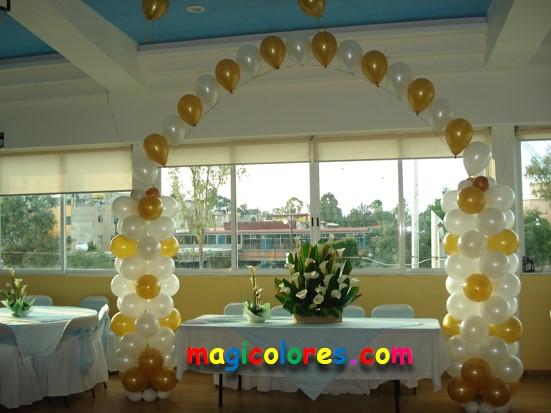 Arco con globos látex con helio