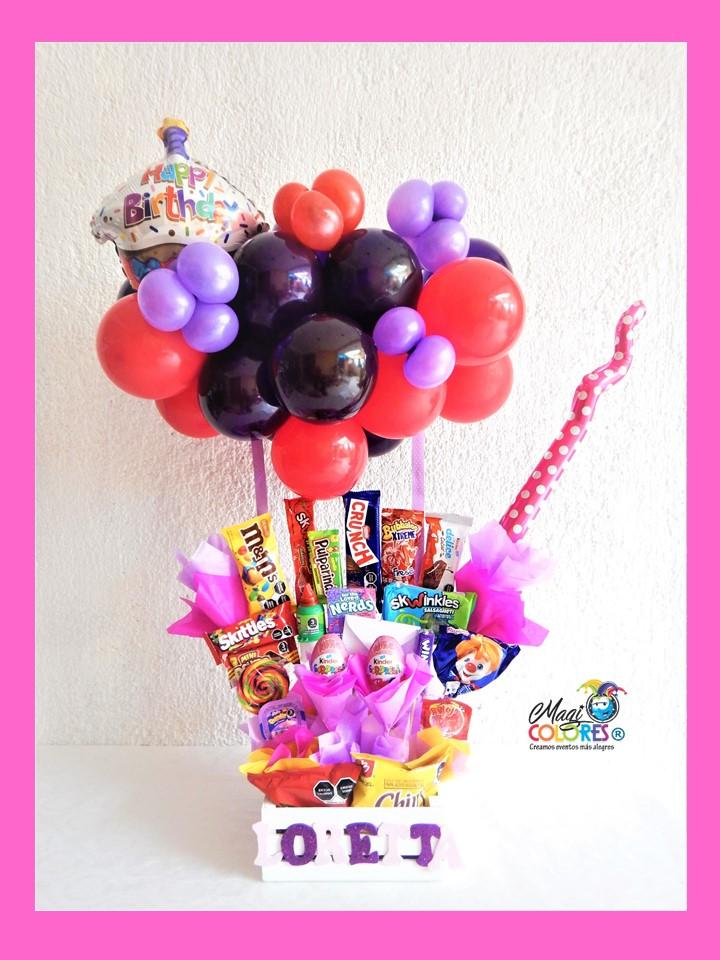 Arreglo de Dulces y Globos
