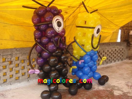 Decoración temática minions con globos