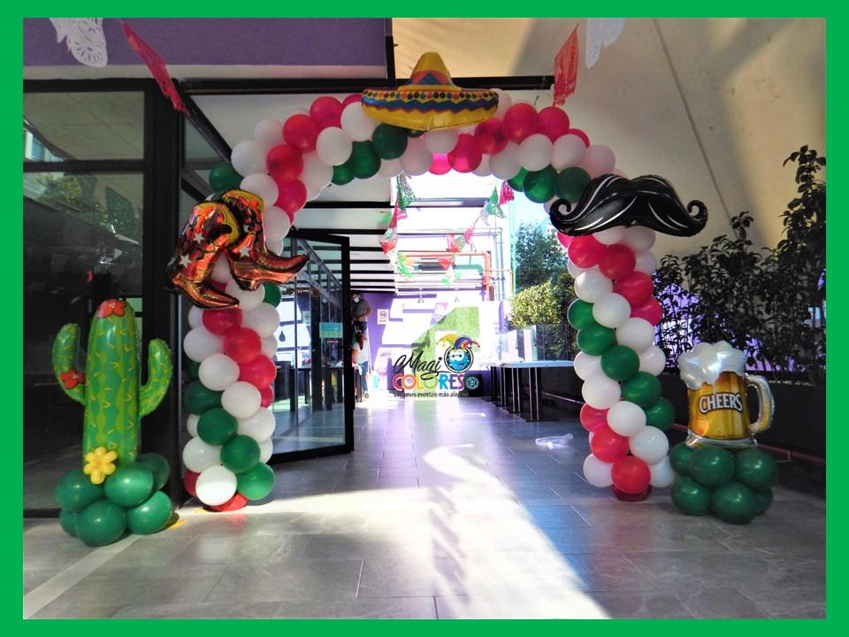 Decoraciones con Globos Noche Mexicana