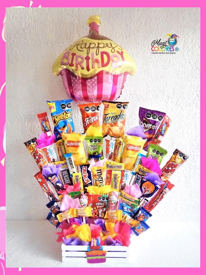 Arreglo de Dulces y Globos