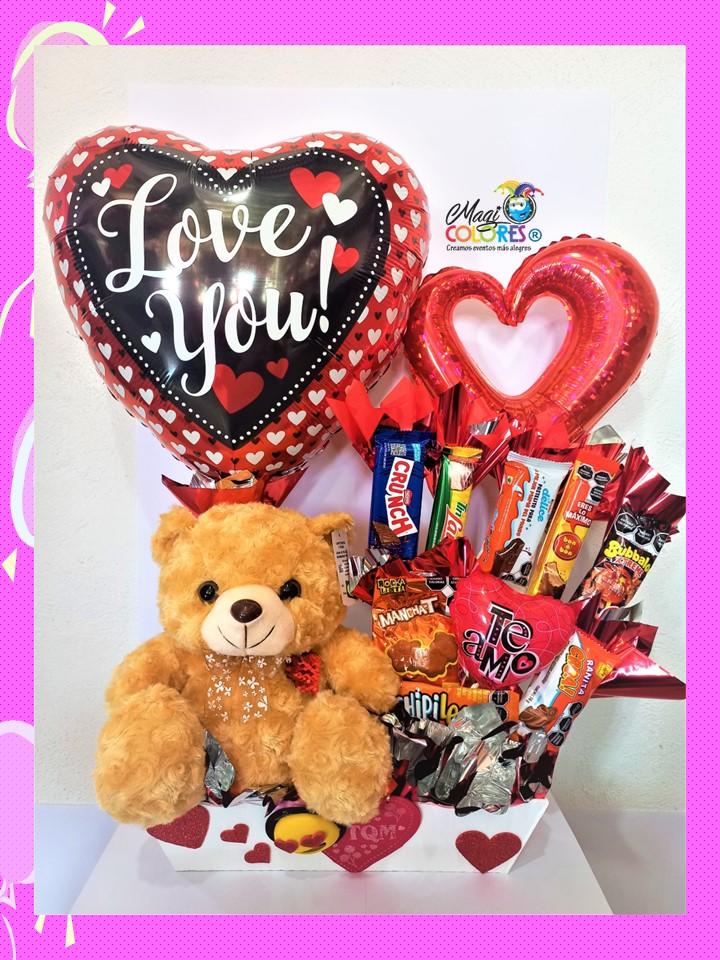 Arreglo con Peluches San Valentín