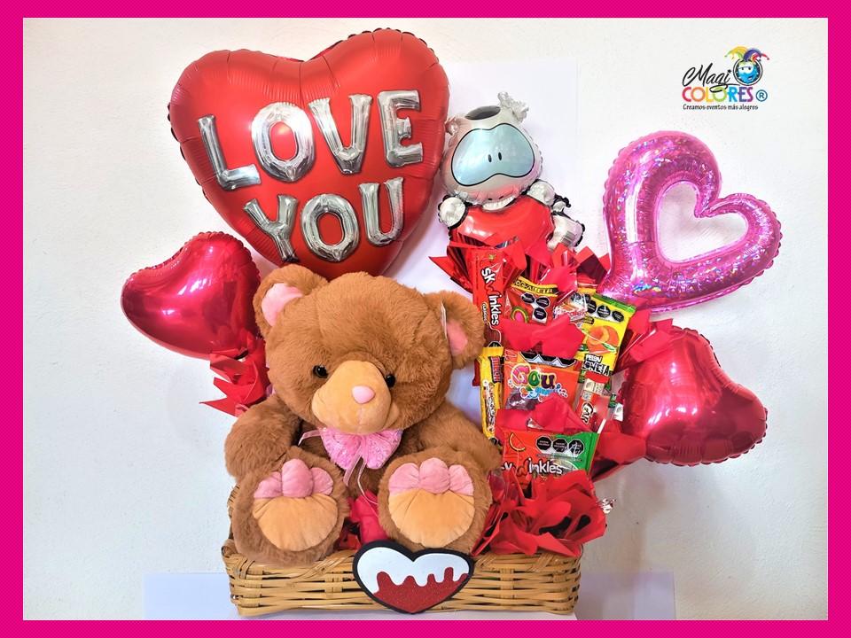 Arreglo San Valentín con Peluches