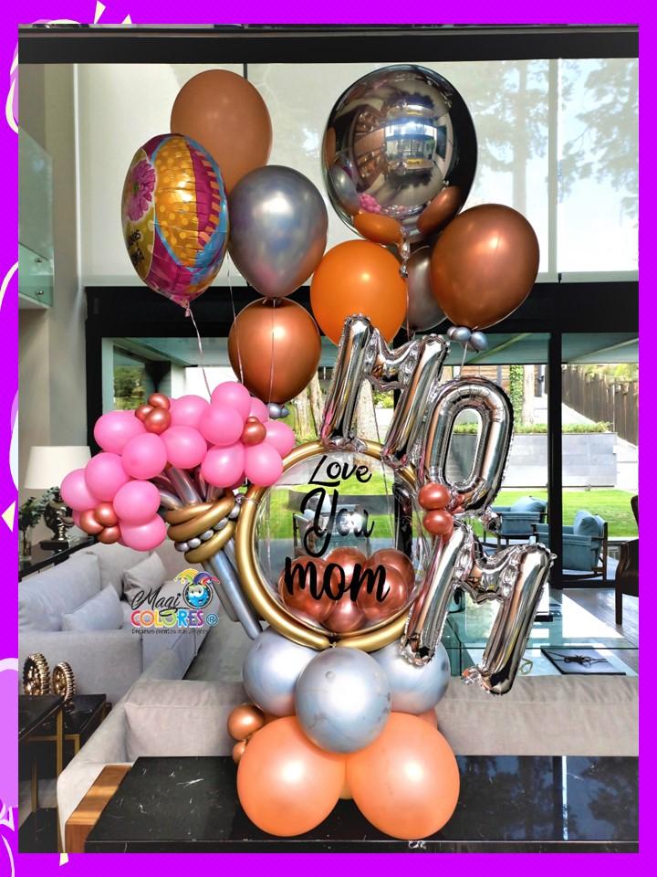 Arreglo con globos día de las madres