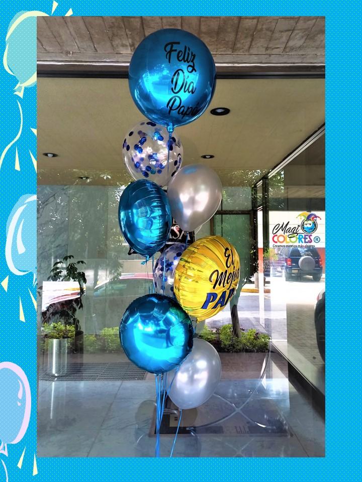 Bouquet con globos chrome