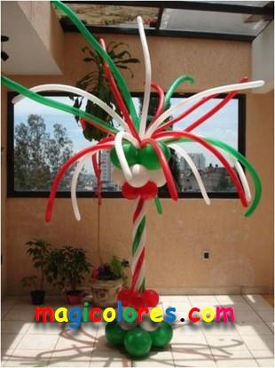 Columna tricolor con globos