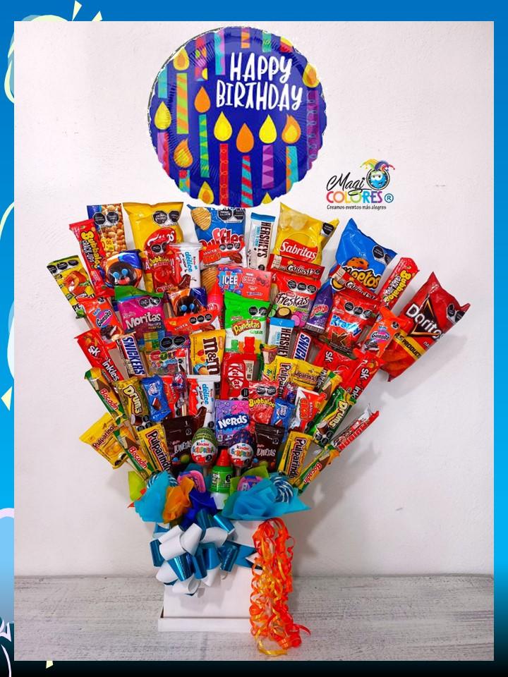 Arreglos con Dulces y Globos