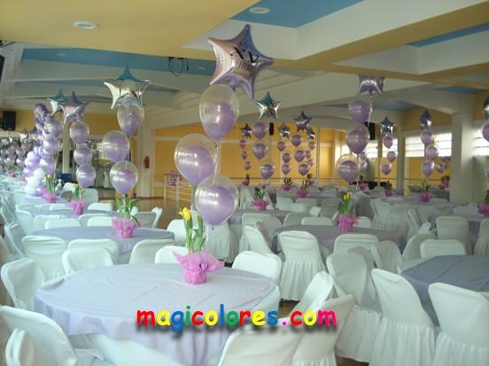 Centros de mesa con globos dobles y estrella metálica
