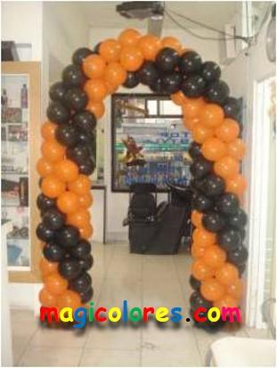 Arco naranja y negro para entrada