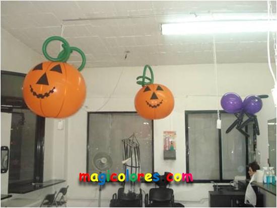 Calabazas con globos gigantes