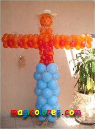 Espantapájaros con globos