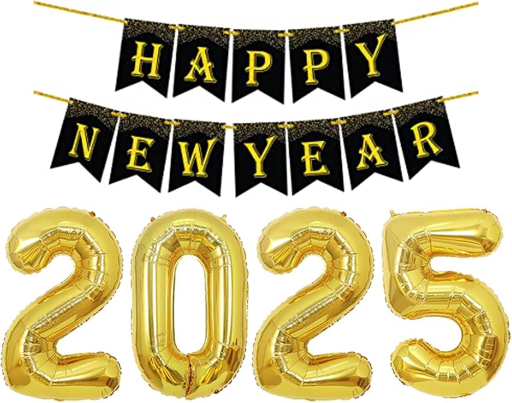 Letrero y Globos Happy New Year 2022