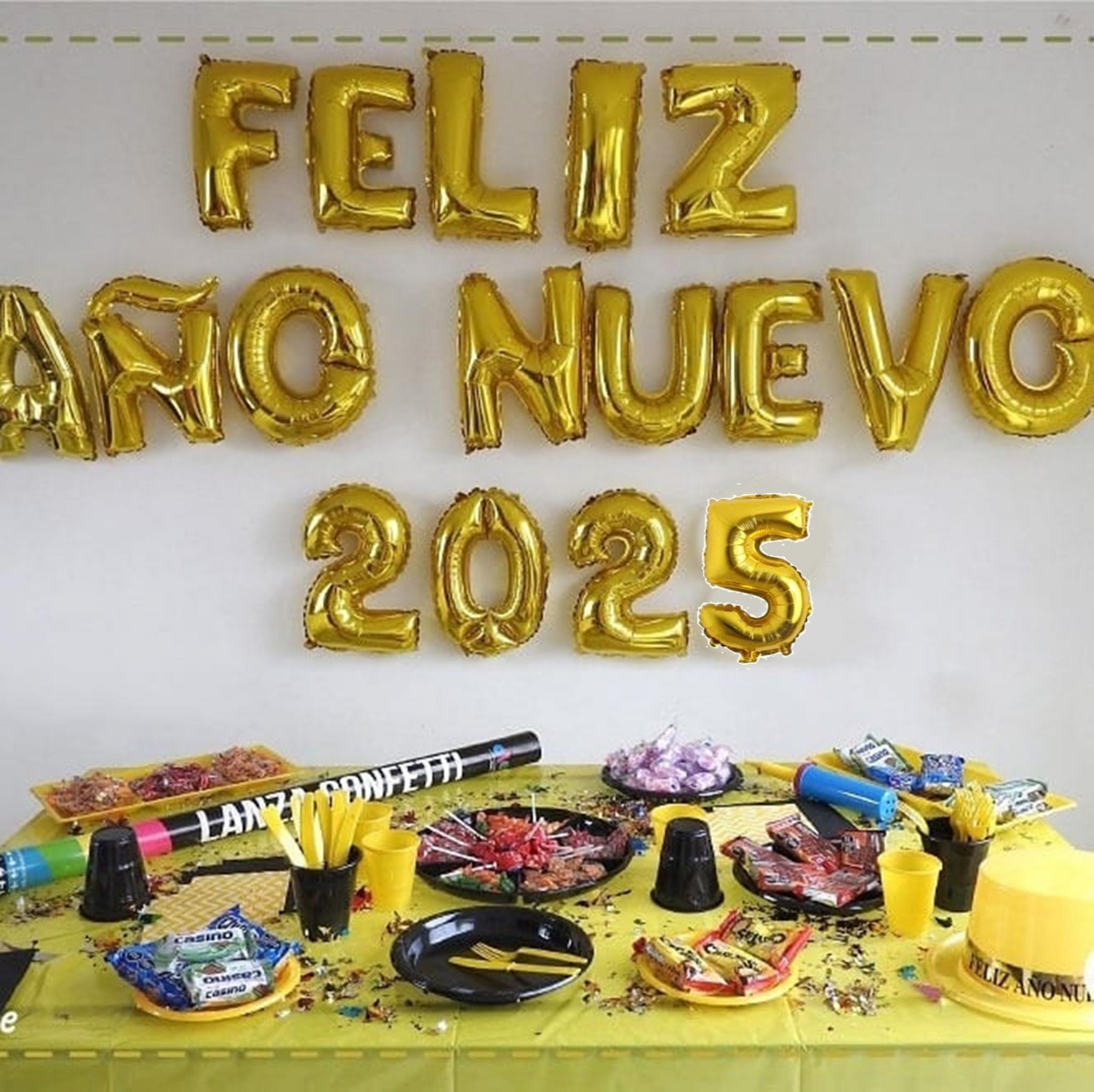 Letras Metálicas Feliz Año Nuevo 2022