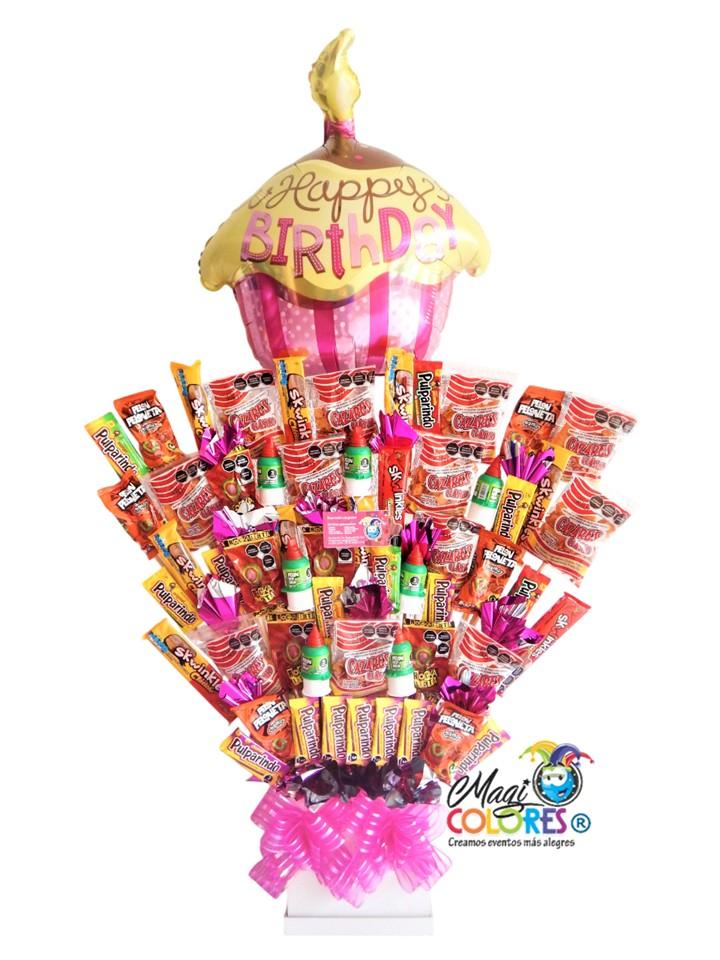 Arreglo de Dulces Picosos para Cumpleaños