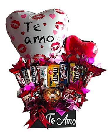 Arreglos con chocolates para San Valentín